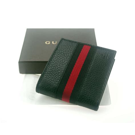 mens gucci wallet black with stripe|real Gucci men's wallet.